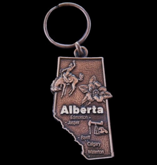 PORTE-CLÉS SOUVENIR DE LA PROVINCE DU CANADA ALBERTA EDMONTON JASPER CALGARY RODEO