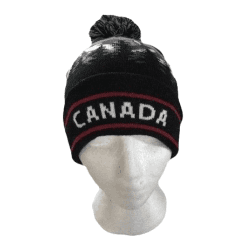 Canada Winter Mountains Unisex Knitted Pom Pom Winter Beanie Hat