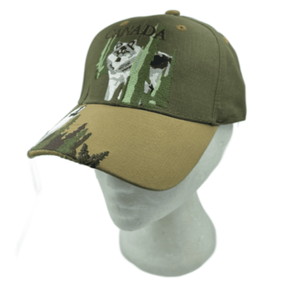 Canada Wolf Embroidered Baseball Ball Cap Hat