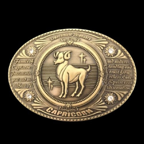 Capricorn Horoscope Zodiac Sign Belt Buckle