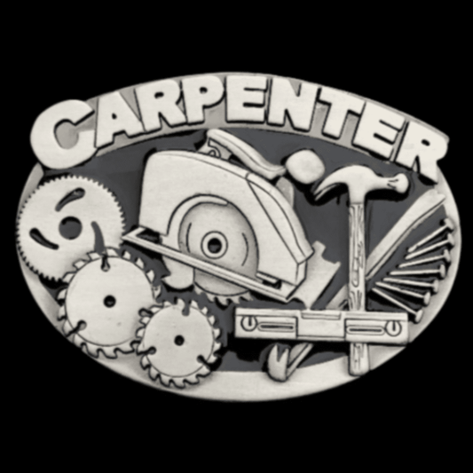 Carpenter Circular Saw Handsaw Hammer Belt Buckle