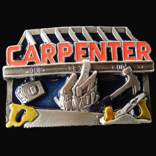 Carpenter Wood Workshop Handsaw Construction Belt Buckle