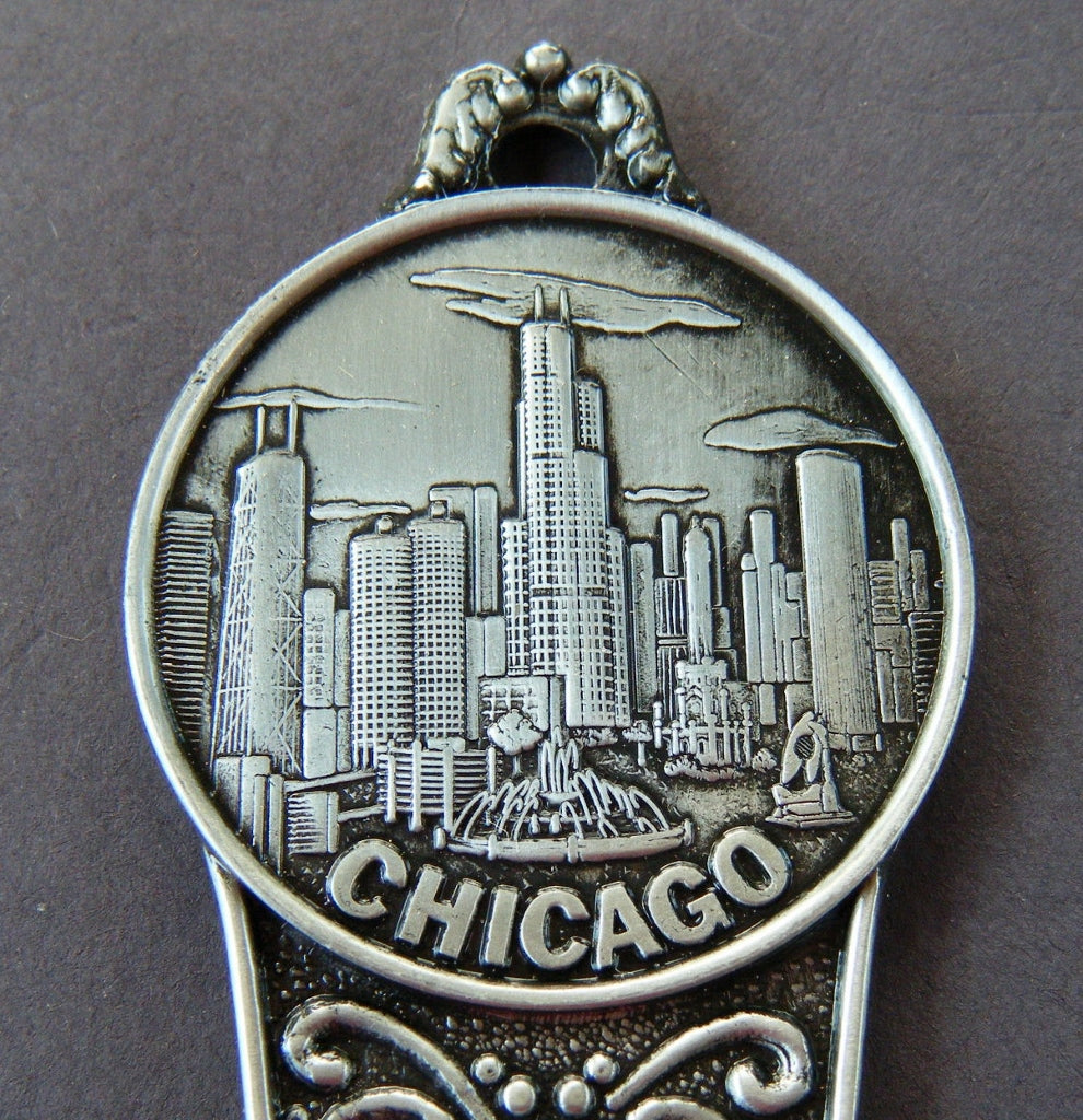 CHICAGO ILLINOIS CITY SKYLINE DOWNTOWN AMÉRICAIN USA SOUVENIR CORNE DE CHAUSSURE