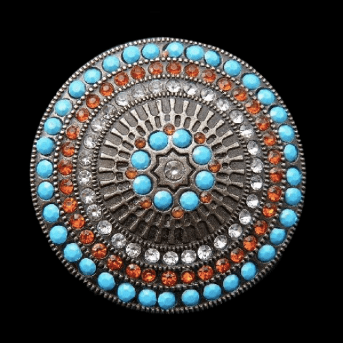 Native Tribal Amerindian Art Stones Belt Buckle