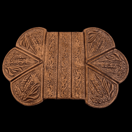 Bohemian Hippie Fashion Style Bronze Flower Belt Buckle