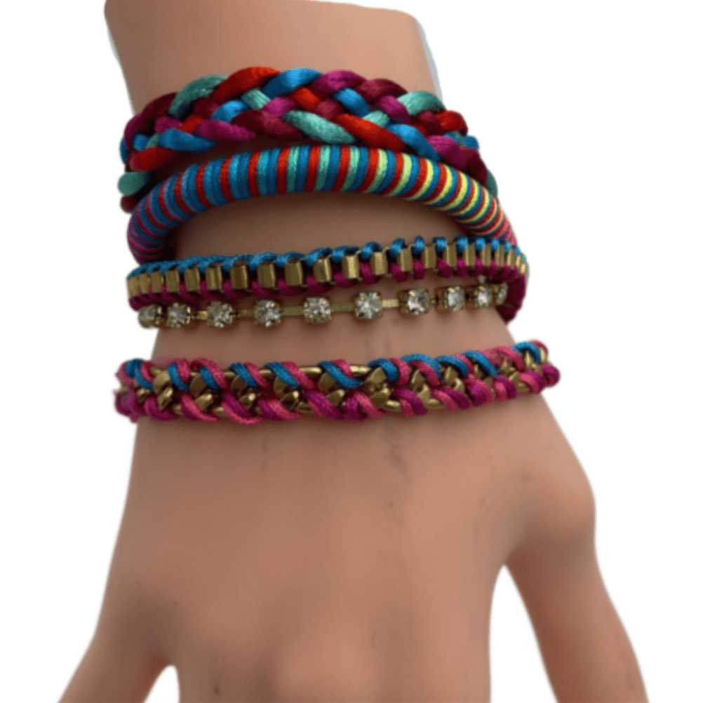 Cool Braided Wrap Colorful Bracelet Magnetic Clasp