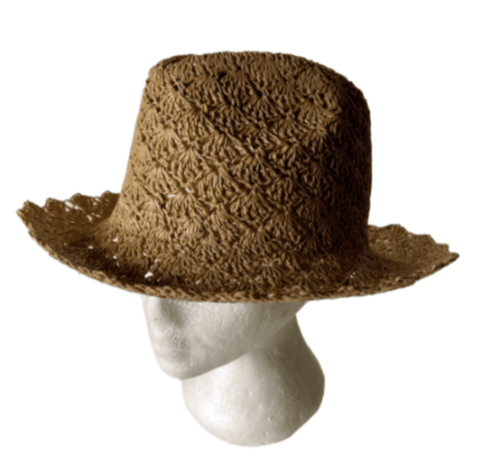 Crochet Style Straw Vented Sombrero Women's Summer Hat