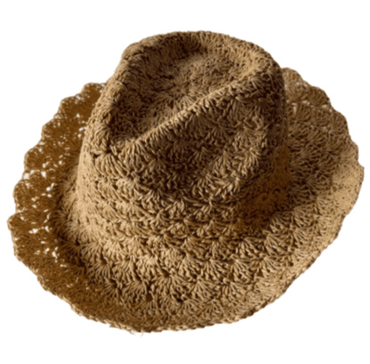 Crochet Style Straw Vented Sombrero Women's Summer Hat