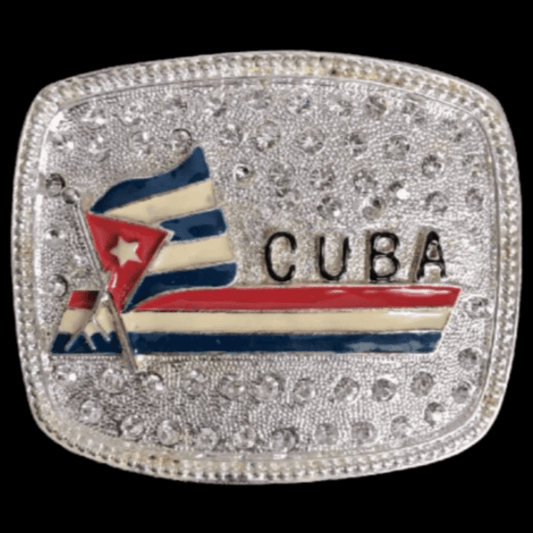 Boucle de ceinture de drapeau de strass de Cuba de la Havane cubaine