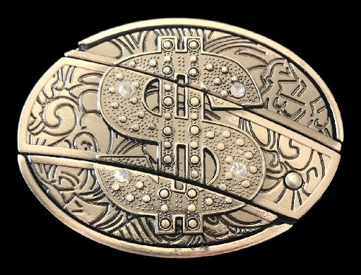 Money Dollar Sign Belt Buckle Knife