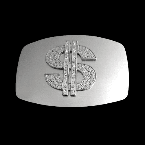 Dollar Sign Money Currency Rhinestone Hip Belt Buckle