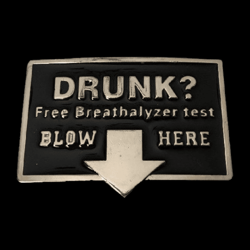 Free Breathalyzer Drunk Test Cool Fun Belt Buckle