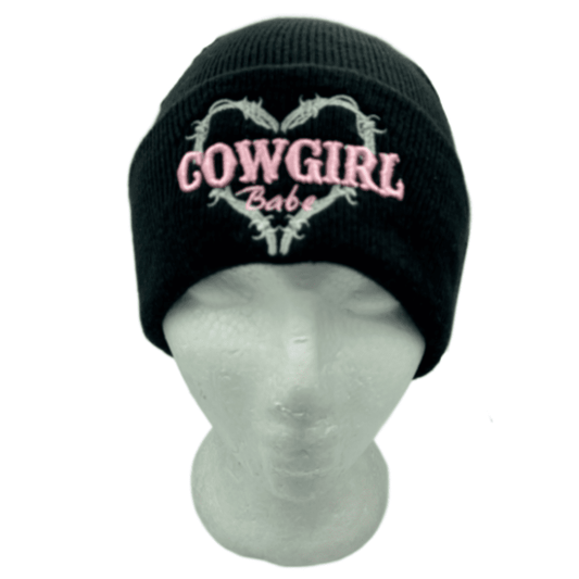 Chapeau brodé de tuque d’hiver de bonnet de bébé de cowgirl