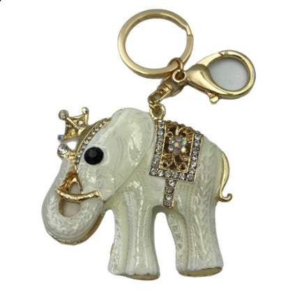 Porte-clés en alliage, éléphant blanc, roi, à la mode, pendentif créatif pour sac de dame