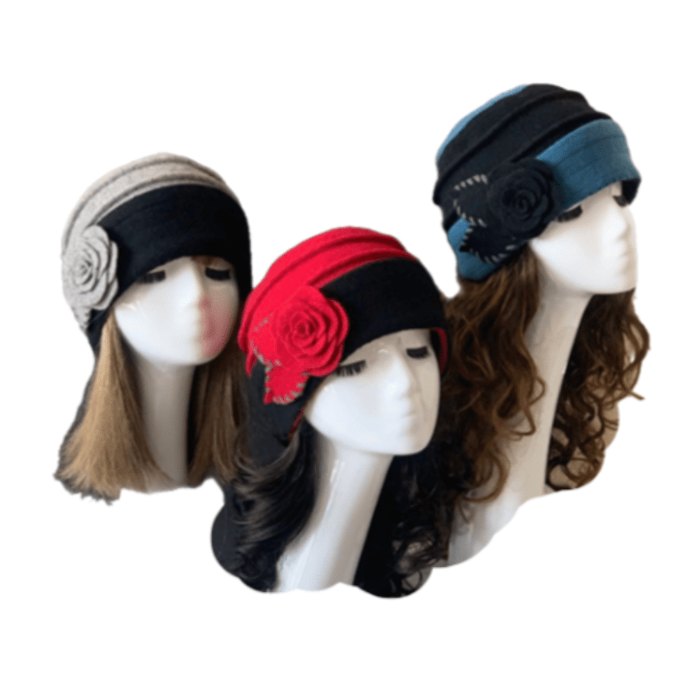 Mujer Flor Años 20 Invierno 100% Lana Gorro Boina Gorro Cloche Bucket