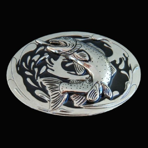 Belt Buckle Fish Trout Bass Fishing Angler Sport Fishermen