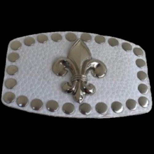 Boucle de ceinture en cuir Fleur de Lys Québec Nouvelle-Orléans