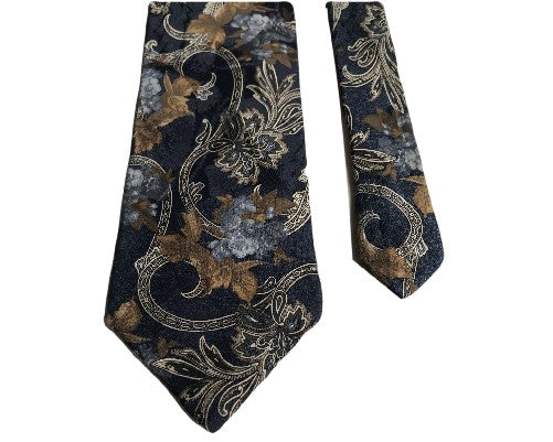 Corbata de cuello de hombre 100% seda elegante y elegante con diseño de estampado floral