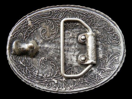 Boucle de ceinture de cowboy occidental en argent ancien, fleur