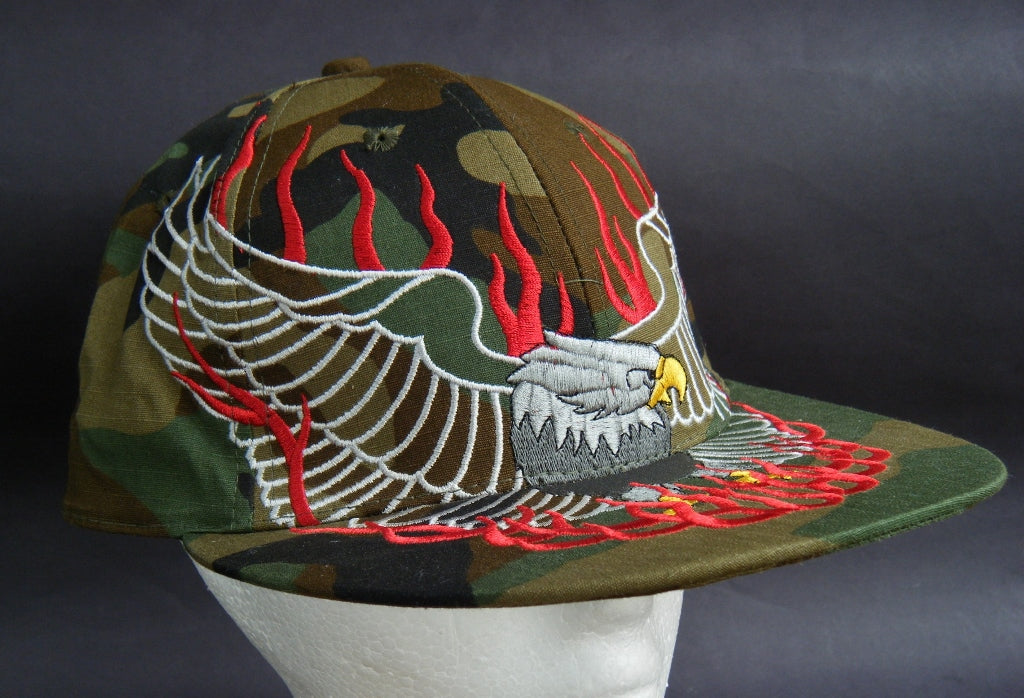 ÁGUILA VOLADORA LLAMAS CAMUFLAJE CAZA CAZADOR CAZA EJÉRCITO FATIGA SOMBRERO GORRA