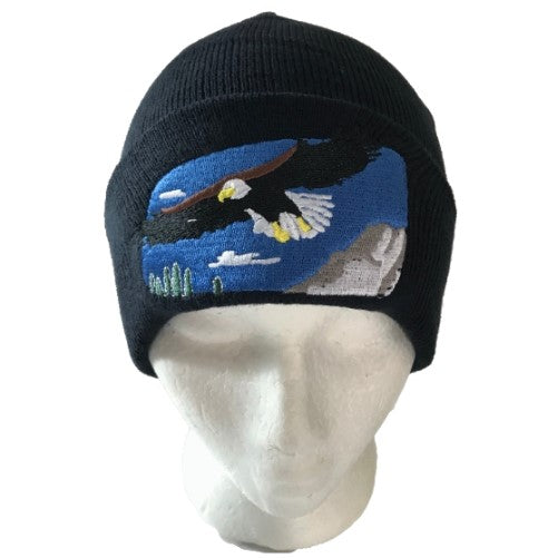 Flying Eagle - Gorro de invierno unisex, color negro