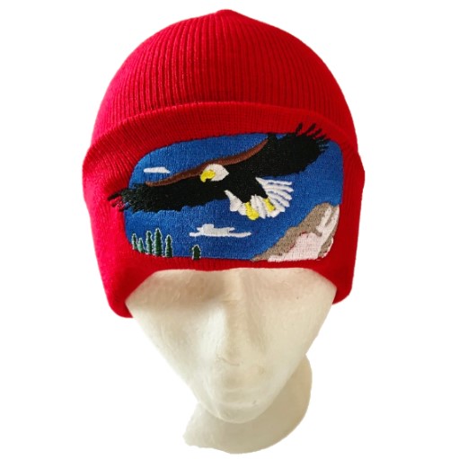 Flying Eagle Unisex Red Hat Beanie Toque Tuque