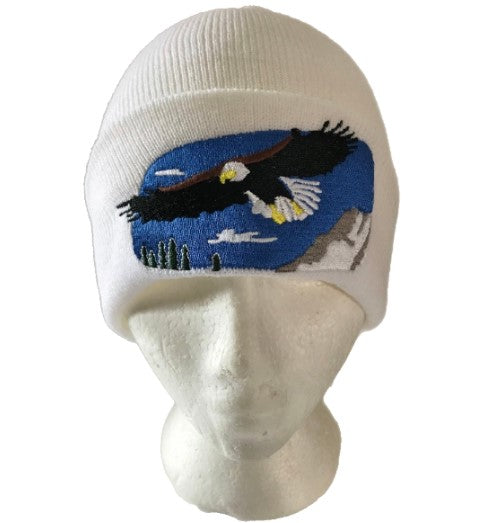 Flying Eagle - Gorro de invierno unisex, color blanco