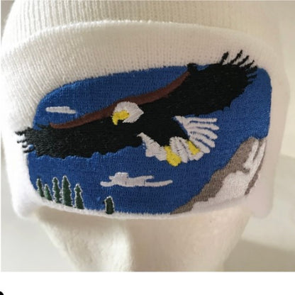 Flying Eagle - Gorro de invierno unisex, color blanco