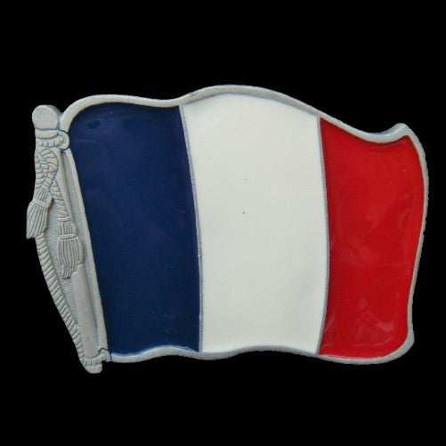 France Français French Paris Drapeau Flag Belt Buckle