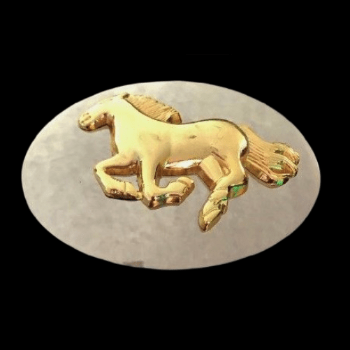 Horse Elegant Galloping Equestrian Belt Buckle