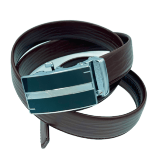 Genuine Leather Men's Ratchet Dress Belts With Adjustable Automatic Buckles