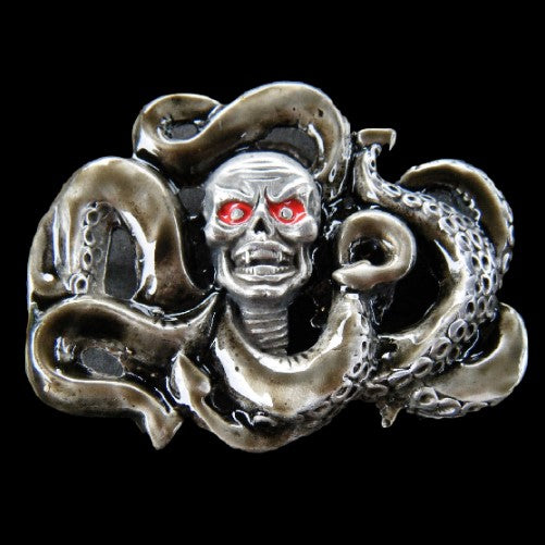 Deep Sea Creature Ocean Octopus Skull Belt Buckle