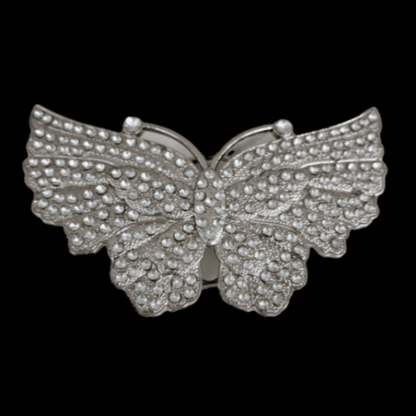 Hebilla de cinturón de mariposa de moda con brillo transparente y diamantes de imitación