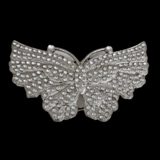 Rhinestone Clear Glitter Fashion Butterfly Belt Buckle