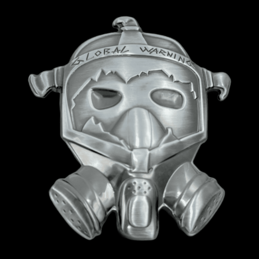 Global Warming Climate Change Gas Mask Belt Buckle