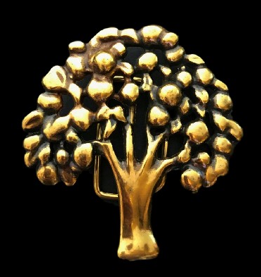 Belt Buckle Tree Of Life Gold Tone Cool Nature