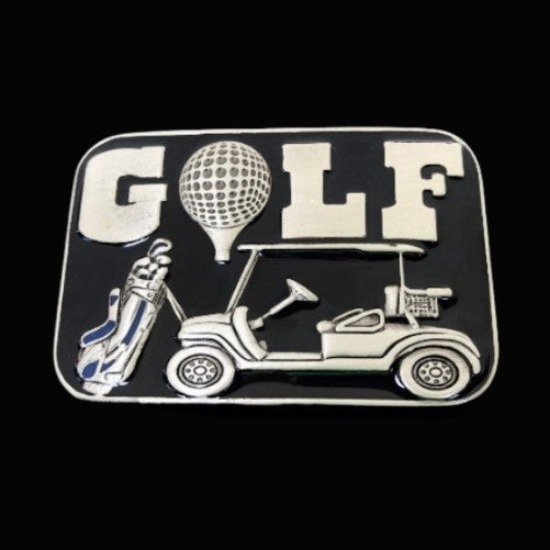 Golf Cart Golfers Golfing Sport Belt Buckle