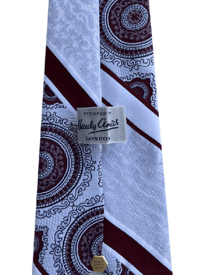 Hardy Amies London Original diseño italiano elegante 100% poliéster corbata para hombre