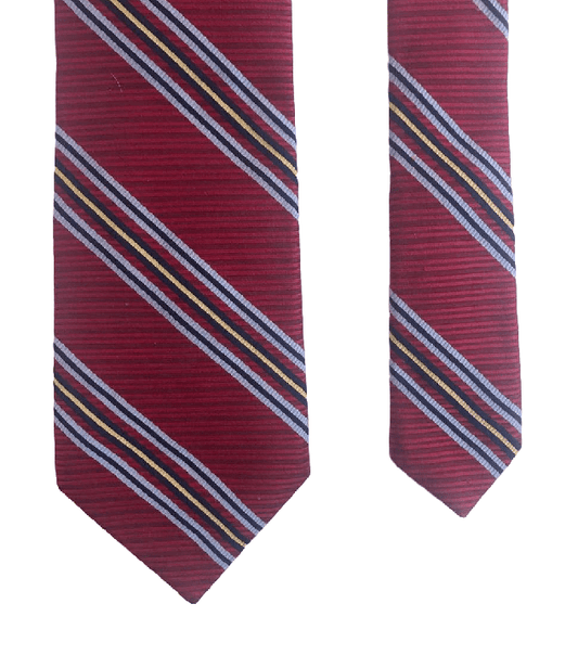 Corbata para hombre 100% seda con diseño italiano a rayas rojas de Harry Rosen