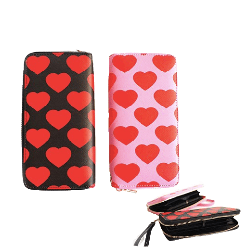 Hearts Love Fashion - Cartera de mano con cremallera para mujer