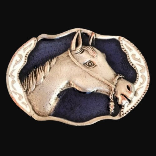 Horse Head Mere Pony Equestrian Western Cowboy Belt Buckle