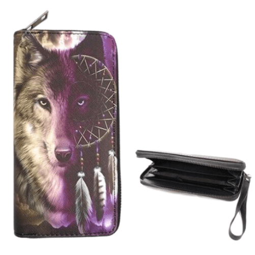 Howling Wolf Wolves - Cartera de mano con cremallera para mujer