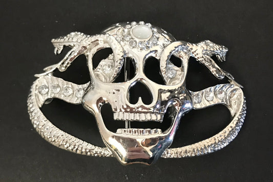 Snake Skull Scary Costume Party Belt Buckle