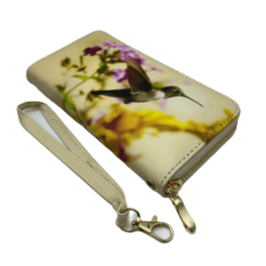 Hummingbird Fashion - Cartera de mano con cremallera para mujer