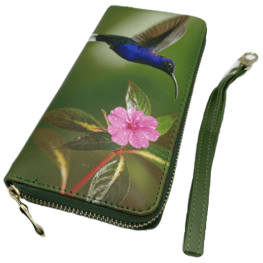 Hummingbird Fashion - Cartera de mano con cremallera para mujer