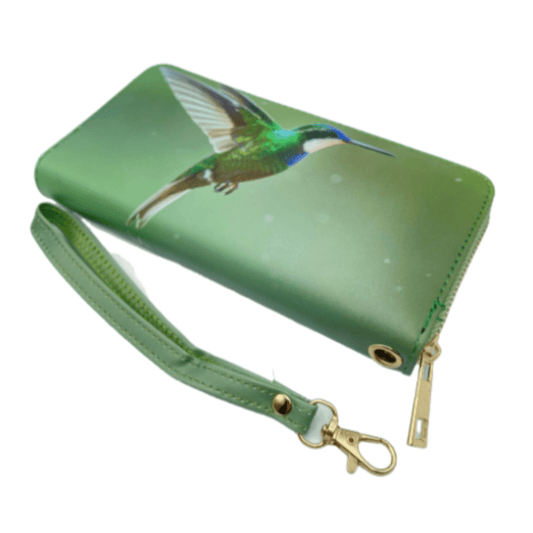 Hummingbird Fashion - Cartera de mano con cremallera para mujer