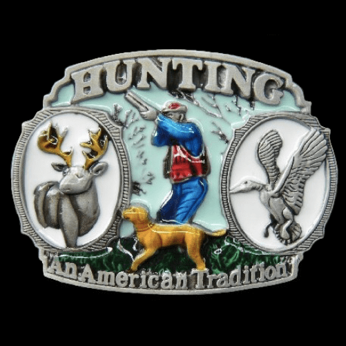 Hunting American Tradition Gun Hunter Sports Belt Buckle