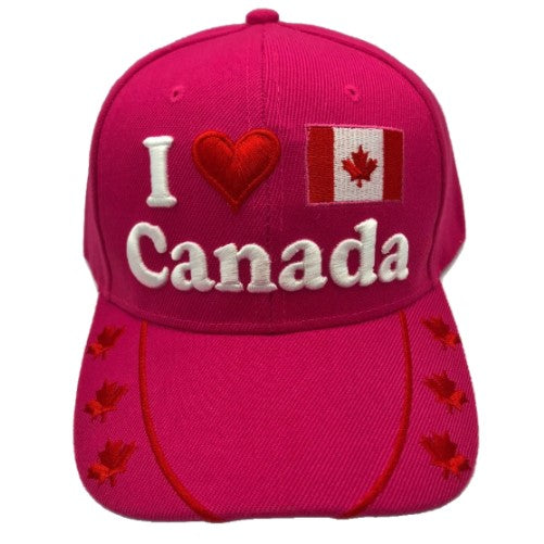 I Love Canada - Gorra de béisbol bordada, ajustable, talla única