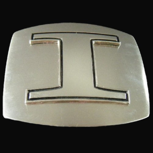 Alphabet Letter I Name Initial Belt Buckle