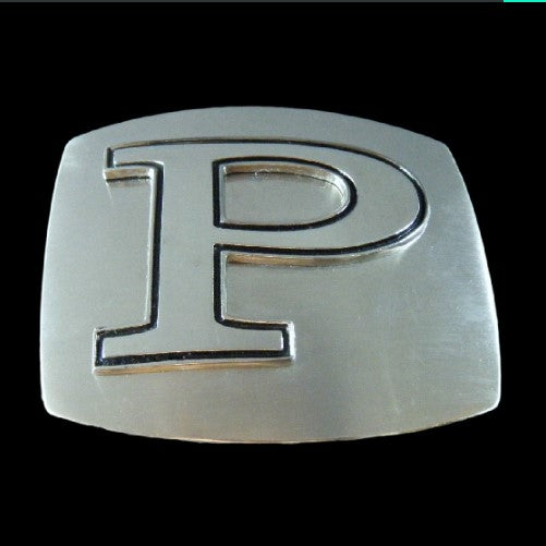 Letter P Initial Name Monogram Belt Buckle